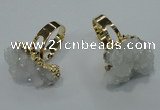 NGR17 18*25mm - 25*30mm nuggets plated druzy quartz rings