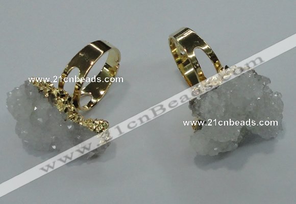 NGR17 18*25mm - 25*30mm nuggets plated druzy quartz rings