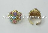 NGR173 20*25mm druzy agate gemstone rings wholesale