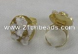 NGR175 25*30mm druzy agate gemstone rings wholesale