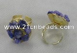 NGR177 25*30mm druzy agate gemstone rings wholesale