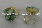 NGR180 25*30mm druzy agate gemstone rings wholesale