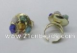 NGR183 25*30mm druzy agate gemstone rings wholesale