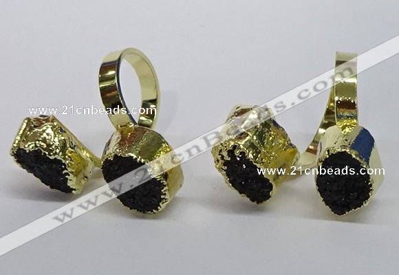 NGR192 10*14mm - 15*20mm oval druzy agate gemstone rings