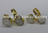 NGR193 10*14mm - 15*20mm oval druzy agate gemstone rings