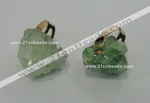 NGR20 18*25mm - 25*30mm nuggets plated druzy quartz rings