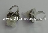 NGR2003 25mm flower druzy quartz rings wholesale