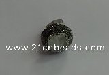 NGR2005 20*25mm flower druzy quartz rings wholesale