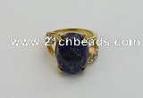 NGR2012 10*15mm faceted oval lapis lazuli gemstone rings