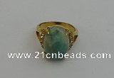 NGR2028 10*15mm faceted oval amazonite gemstone rings