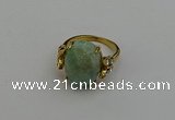 NGR2068 10*15mm faceted oval amazonite gemstone rings