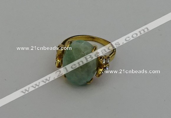 NGR2068 10*15mm faceted oval amazonite gemstone rings