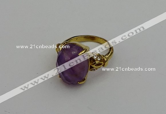 NGR2082 10*15mm faceted oval amethyst gemstone rings wholesale