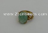 NGR2088 10*15mm faceted oval amazonite gemstone rings