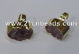 NGR210 15*25mm - 18*30mm oval druzy amethyst rings wholesale