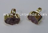 NGR210 15*25mm - 18*30mm oval druzy amethyst rings wholesale