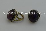 NGR2103 10*15mm faceted oval amethyst gemstone rings wholesale