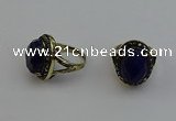 NGR2112 10*15mm faceted oval lapis lazuli gemstone rings wholesale