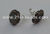 NGR2130 22*28mm - 22*30mm flower plated druzy agate rings