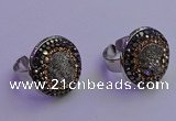 NGR2137 20mm - 22mm coin plated druzy agate gemstone rings