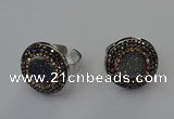 NGR2138 20mm - 22mm coin plated druzy agate rings wholesale