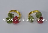 NGR214 5*8mm - 6*10mm freeform druzy agate & peridot rings wholesale