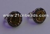 NGR2140 20mm - 22mm coin plated druzy agate gemstone rings