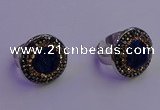 NGR2142 20mm - 22mm coin plated druzy agate gemstone rings