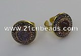 NGR2144 20mm - 22mm coin plated druzy agate rings wholesale