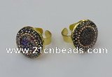 NGR2146 20mm - 22mm coin plated druzy agate rings wholesale