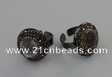 NGR2152 20mm - 22mm coin plated druzy agate rings wholesale