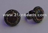 NGR2158 20mm - 22mm coin plated druzy agate gemstone rings