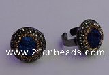 NGR2159 20mm - 22mm coin plated druzy agate gemstone rings