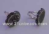 NGR2167 22*28mm - 22*30mm flower plated druzy agate rings