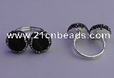 NGR2174 12mm - 14mm coin plated druzy agate rings wholesale