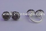 NGR2177 12mm - 14mm coin plated druzy agate rings wholesale