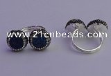 NGR2178 12mm - 14mm coin plated druzy agate rings wholesale
