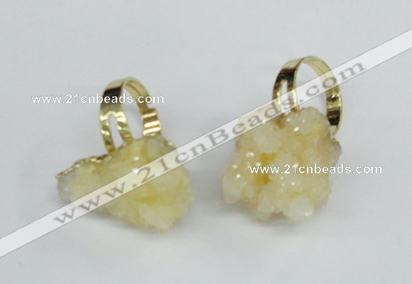 NGR22 18*25mm - 25*30mm nuggets plated druzy quartz rings
