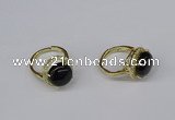 NGR228 12mm flat round agate gemstone rings wholesale