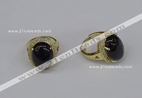 NGR248 13*18mm oval agate gemstone rings wholesale