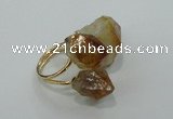 NGR25 13*18mm - 20*25mm faceted nuggets citrine gemstone rings