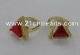 NGR273 14*14mm triangle agate gemstone rings wholesale