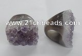 NGR28 35*40mm - 40*45mm freeform druzy amethyst gemstone rings