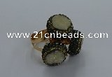 NGR290 14mm - 16mm coin plated druzy agate gemstone rings