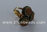 NGR291 14mm - 16mm coin plated druzy agate gemstone rings