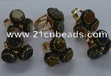 NGR299 14mm - 16mm coin plated druzy agate gemstone rings