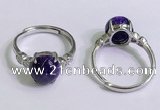 NGR3003 925 sterling silver with 10mm flat  round charoite rings