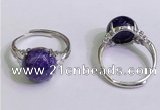 NGR3007 925 sterling silver with 12mm flat  round charoite rings
