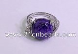 NGR3011 925 sterling silver with 14mm flat  round charoite rings