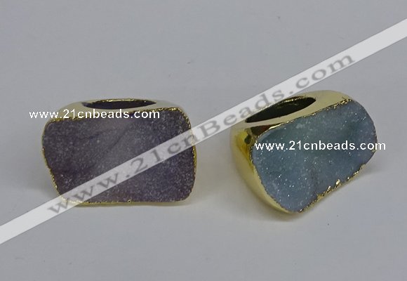 NGR302 25*40mm - 30*35mm freeform druzy agate gemstone rings